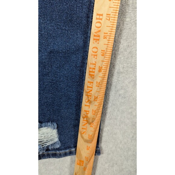 Kancan Women Jeans Size 30 High Rise Rolled Hem Boyfriend Distressed Stretch - Picture 10 of 12